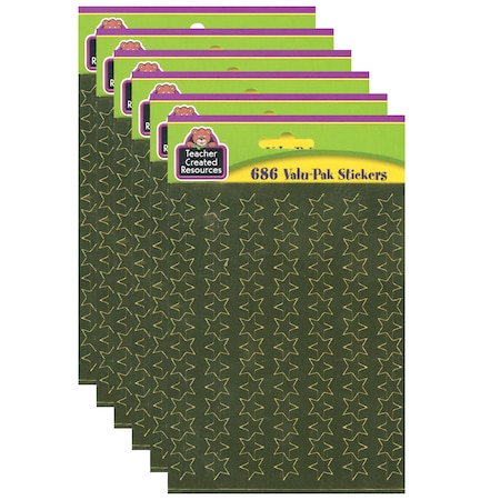 Teacher Created Resources Gold Foil Star Stickers Valu-Pak, PK4116 TCR5799